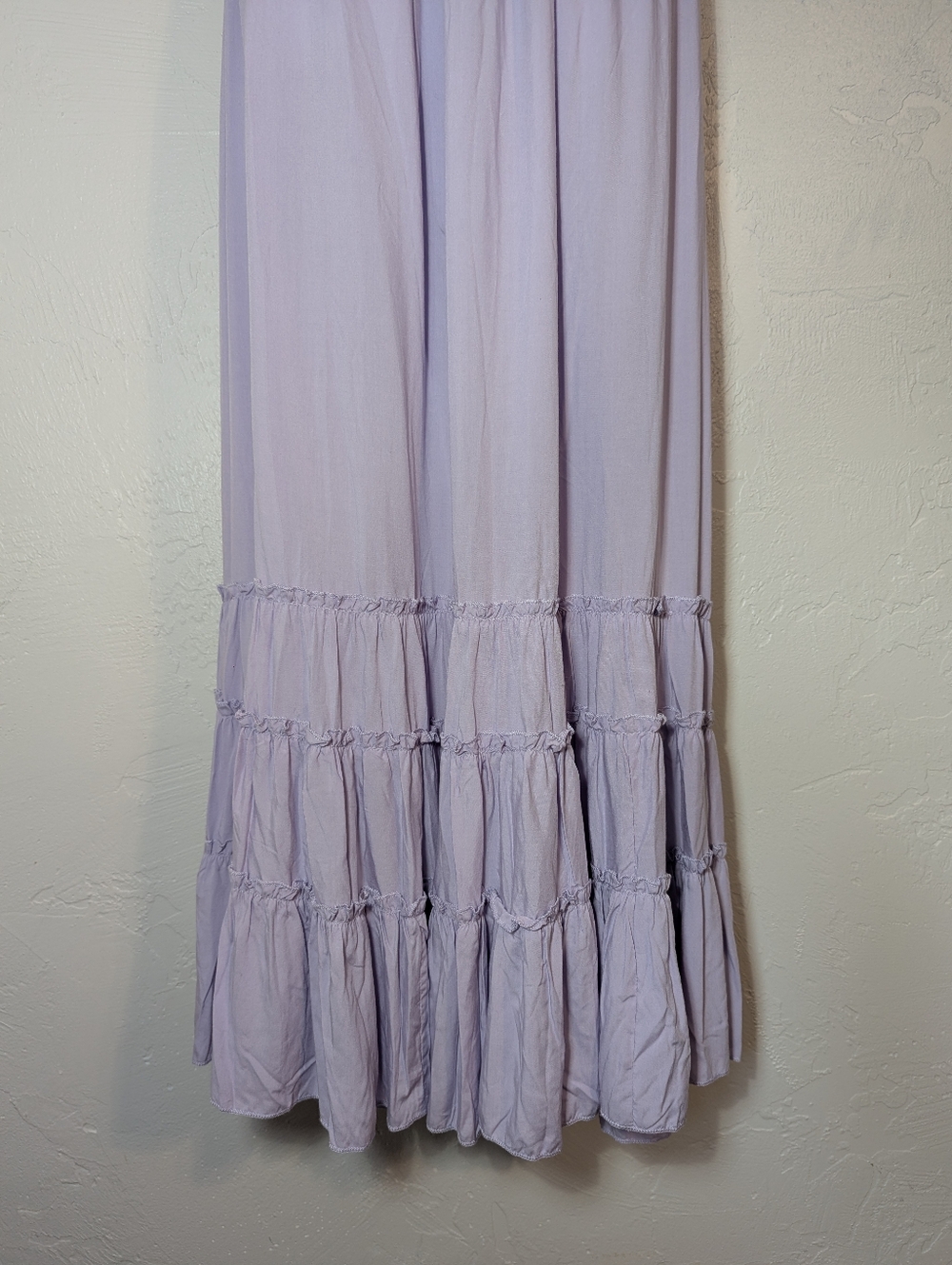 Lilac Halter Smocked Flowy Ruffle Summer Maxi Dress Cute Comfy Casual Vacation - Picture 5 of 11